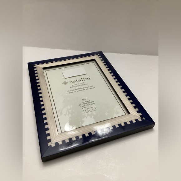 Natalini Dark Blue Picture Frame Fits 5" x 7" Photo Overall 6-1/2" x 8-1/2" - Picture 1 of 4